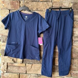 NWT Purple Label by Healing Hands navy scrub set M/SP